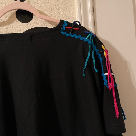 Vintage Victoria Jones Plus Size Women’s black & colorful tassel top size 2X pre - Picture 8 of 9